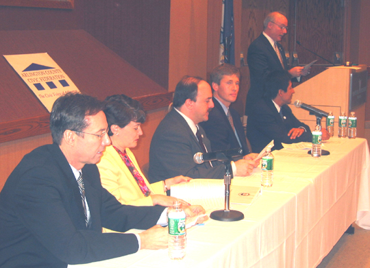 County Board responding to questions from President Patrick Smaldore.